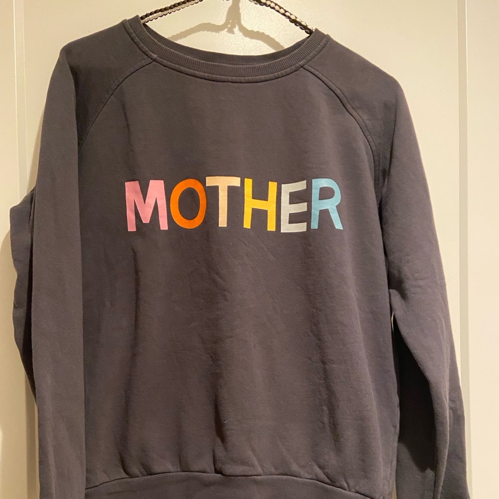 "MOTHER" Rainbow Lettering Black Sweatshirt